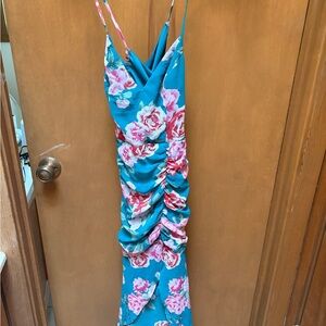 City Studio Turquoise Floral Dress Size Medium